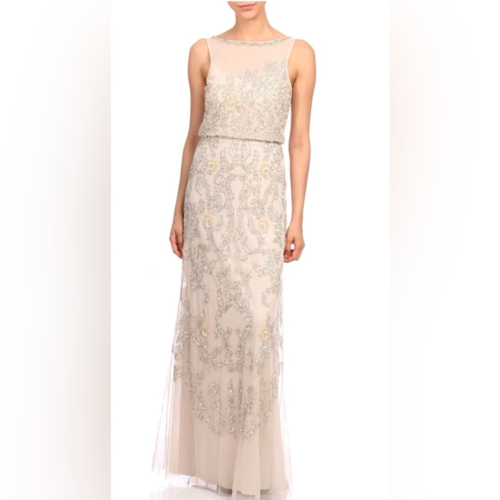 AIDAN MATTOX Long beaded dress Size 0